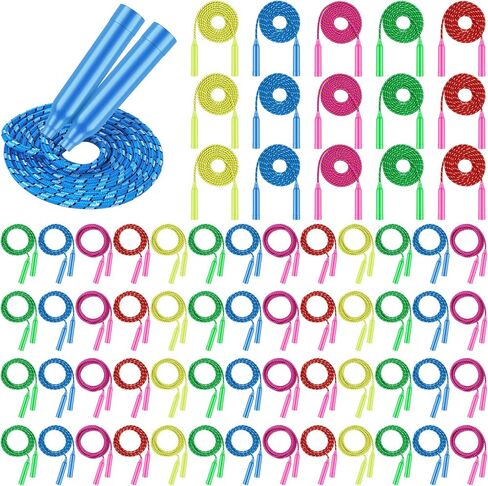 Aneco Colorful Jump Rope Emork Exercy Equipment 7.2 قدم حبل حبل ملون من النايلون لمرض التمرينات في الهواء الطلق. in Kuwait