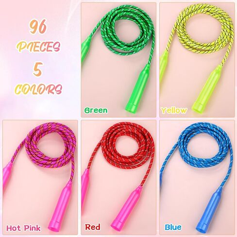 Aneco Colorful Jump Rope Emork Exercy Equipment 7.2 قدم حبل حبل ملون من النايلون لمرض التمرينات في الهواء الطلق. in Kuwait