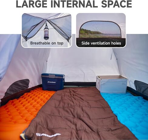 EchoSmile 4-Person Camping Tent with Clear Windows – Easy Setup Lightweight Shelter with Rainfly in Kuwait