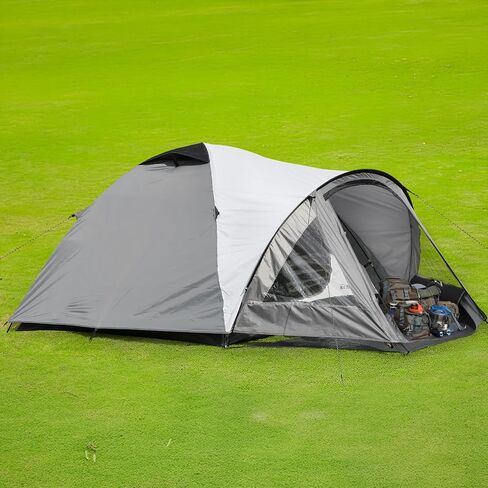 EchoSmile 4-Person Camping Tent with Clear Windows – Easy Setup Lightweight Shelter with Rainfly in Kuwait