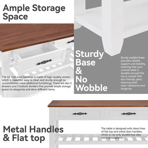 A Retros Designed Console with Two Open Shelves A Pines Solid Wood Frame and Living Room Legs, for Home Living Room, Office (White) in Saudi Arabia