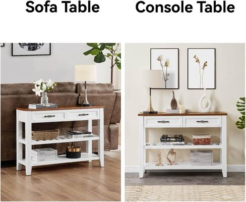 A Retros Designed Console with Two Open Shelves A Pines Solid Wood Frame and Living Room Legs, for Home Living Room, Office (White) in Saudi Arabia