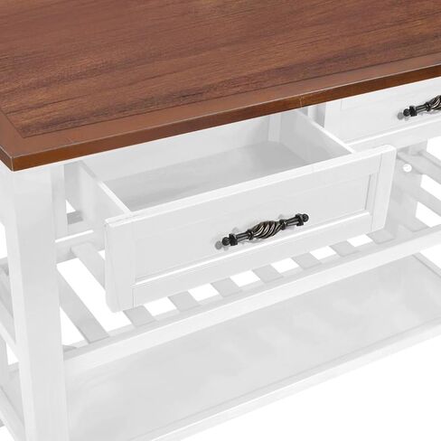 A Retros Designed Console with Two Open Shelves A Pines Solid Wood Frame and Living Room Legs, for Home Living Room, Office (White) in Saudi Arabia