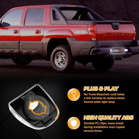 لوحة ترخيص مصباح مصباح مصباح أبيض 6000K مصابيح LED أسود خلفي الإسكان 1999-2013 Chevy Silverado GMC Sierra 1500 2500 3500 Suburban Tahoe Avalanche Ca-Dillac ، حزمة من 2 علامة مصباح in Kuwait