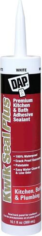 DAP Kwik Seal Plus Kitchen & Bath Adhesive Sealant, White, 10.1 Oz (7079818510) in Saudi Arabia