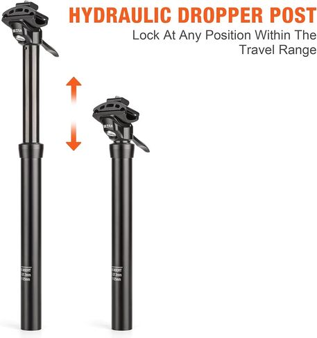 Dropper Post 27.2/30.9/31.6mm x 400mm Length 125mm Travel Lightweight Aluminum Alloy Seat Post for Mountain Road Bike BMX eBike in Kuwait
