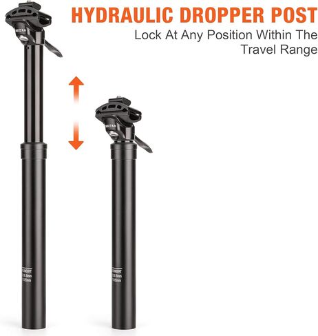 Dropper Post 27.2/30.9/31.6mm x 400mm Length 125mm Travel Lightweight Aluminum Alloy Seat Post for Mountain Road Bike BMX eBike in Kuwait