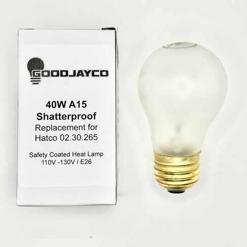 Replacement for Hatco 02.30.265/02.30.265.00-120V / 130V 40W - Safety Coated Shatterproof - Heat Lamp Light Bulb - 02.30.265.04/02.30.265.12 (4 Pack) in Saudi Arabia
