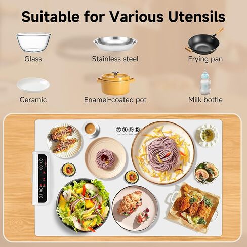 Food Warming Mat- Foldable Warming Mat for Food with Adjustable Temperature Control Time Moders Locking Function Electric Warming Tray for Parties,Home,Travel,Buffet Dark Blue in Saudi Arabia