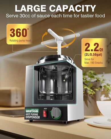 WantJoin 4.6Qt Nacho Cheese Dispenser with Pump - Nacho Cheese Warmer,Stainless Steel Hot Fudge Warmer W/5-Level Temperature Adjustment,Hot Fudge Dispenser for Hot Fudge Cheese Caramel in Kuwait