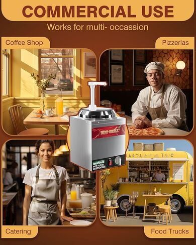 WantJoin 4.6Qt Nacho Cheese Dispenser with Pump - Nacho Cheese Warmer,Stainless Steel Hot Fudge Warmer W/5-Level Temperature Adjustment,Hot Fudge Dispenser for Hot Fudge Cheese Caramel in Kuwait