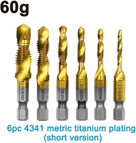6pc فولاذ 6pc 4341 حفر الحنفية المركب من التيتانيوم والنقر المتكامل المتكامل النقر فوق مجموعة أدوات الشمرف in Saudi Arabia