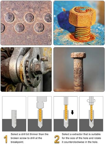10-Piece Screw Extractor Set, Hex Shank, High Carbon Steel, Chrome Plated in Saudi Arabia