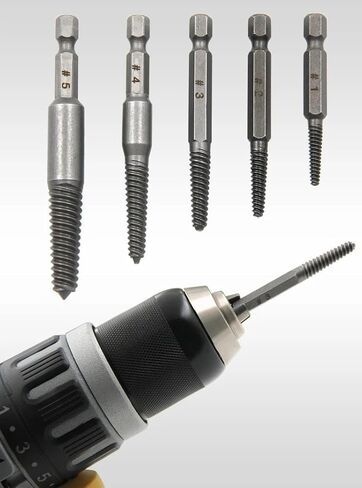 10-Piece Screw Extractor Set, Hex Shank, High Carbon Steel, Chrome Plated in Saudi Arabia