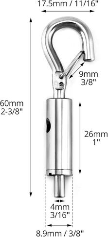 Qwork Steel Wire Rope Hanger ، 80 Pack Plactable Hook & Eye Turnbuckle Tension for 1/16-3/32 in Kuwait