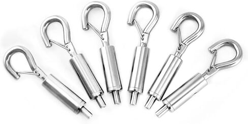 Qwork Steel Wire Rope Hanger ، 80 Pack Plactable Hook & Eye Turnbuckle Tension for 1/16-3/32 in Kuwait