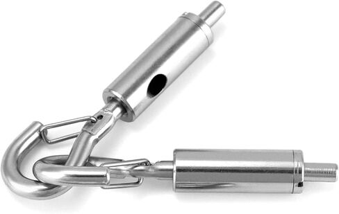 Qwork Steel Wire Rope Hanger ، 80 Pack Plactable Hook & Eye Turnbuckle Tension for 1/16-3/32 in Kuwait