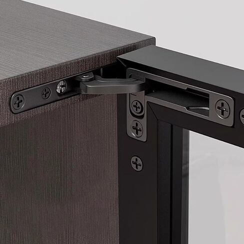 2/4Pcs Cabinet Door Hinge Aluminum Frame Door Pivots Corner Code Corner Brackets Concealed Shafts Hinges Easy to Use Adjustable Aluminum Frame Hinge in Saudi Arabia