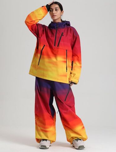 GSOU SNOW Womens Ski Jacket and Pants Set Snowsuit Snow Coat Waterproof Windproof Ski Suit Warm for Winter in Kuwait