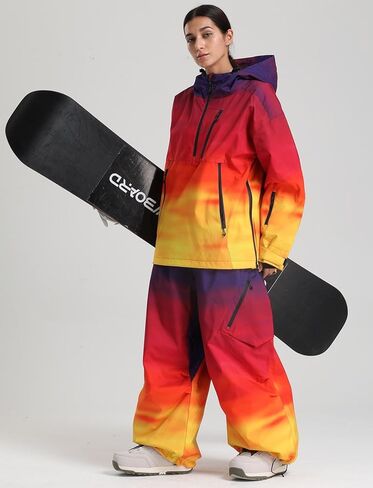 GSOU SNOW Womens Ski Jacket and Pants Set Snowsuit Snow Coat Waterproof Windproof Ski Suit Warm for Winter in Kuwait