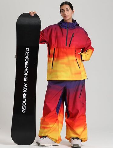 GSOU SNOW Womens Ski Jacket and Pants Set Snowsuit Snow Coat Waterproof Windproof Ski Suit Warm for Winter in Kuwait