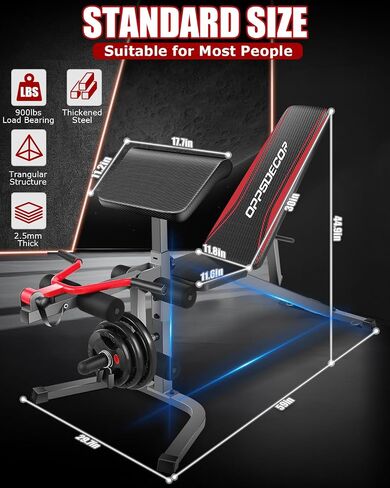 Professional Weight Bench with Leg Extension & Leg Curl & Preacher Curl, Heavy-Duty Adjustable Weight Bench Press Set Incline Decline Flat Workout Bench Full Body Strength Training for Home Gym in Saudi Arabia