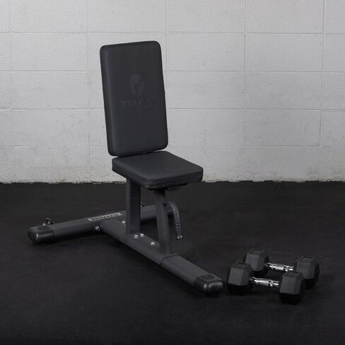 Titan Fitness Seated Stationary Bench, Rated 330 LB, Ergonomic Angled Back, Comfortable HeftyGrip Padding, Front Handle, Rear Wheels for Easy Transport, Utility Upright Weight Bench in Kuwait