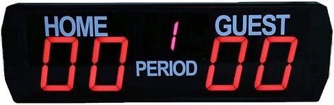 Portable LED Electronic Scoreboard for Badminton, Table Tennis & Basketball - Remote Control, 61.8x4.5x19cm, Clear Display (Black 61.8x4.5x19cm) in Saudi Arabia