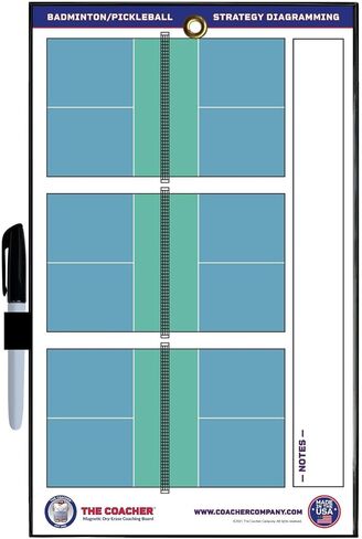 Premium Dry Erase Magnetic Badminton or Pickleball Coaching Coach Board Clipboard - Made in The USA - Double-Sided - Training Aids Equipment Gear in Saudi Arabia
