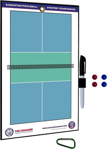 Premium Dry Erase Magnetic Badminton or Pickleball Coaching Coach Board Clipboard - Made in The USA - Double-Sided - Training Aids Equipment Gear in Saudi Arabia