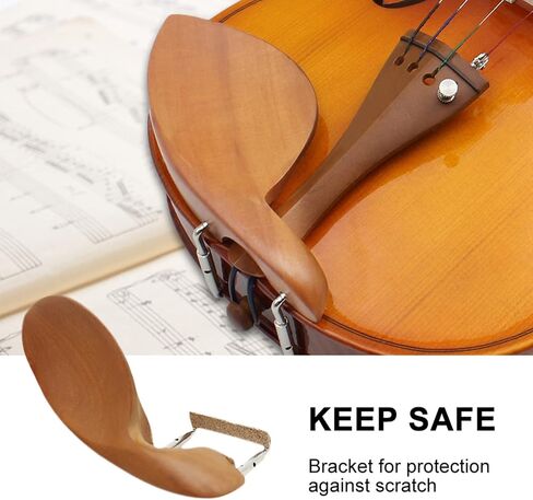 Violin Chin Rest, Violin Shoulder Rest, Ear Shape Wooden, with Screws, Replacement for 3/4 and 4/4 Violins, 13.5 X 6 X 6 CM in Saudi Arabia