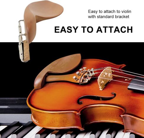 Violin Chin Rest, Violin Shoulder Rest, Ear Shape Wooden, with Screws, Replacement for 3/4 and 4/4 Violins, 13.5 X 6 X 6 CM in Saudi Arabia