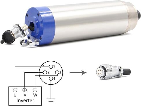 1.5kw ER16 Metal Water-Cooled Spindle Motor 400Hz Pole Number = 2(380v) in Kuwait