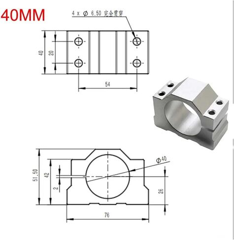 Spindle clamp mounting bracket 40mm 42mm 45mm 48mm 52mm 65mm diameter mounting base(D55mm) in Saudi Arabia