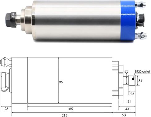 2.2kw ER20 Metal Water-Cooled Spindle Motor 800Hz Pole Number = 4(380v) in Kuwait