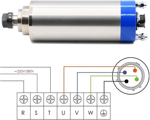 2.2kw ER20 Metal Water-Cooled Spindle Motor 800Hz Pole Number = 4(380v) in Kuwait