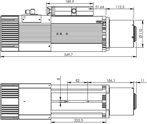 9.0KW 800Hz 4-pole 220v / 380v automatic tool change air-cooled spindle motor ISO30(380V) in Kuwait