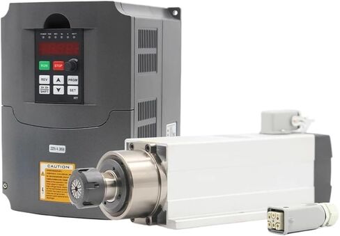 220V/380v 4.0KW ER25 air-cooled motor spindle with 4KW HY inverter 4 bearing square spindle motor(380v) in Saudi Arabia