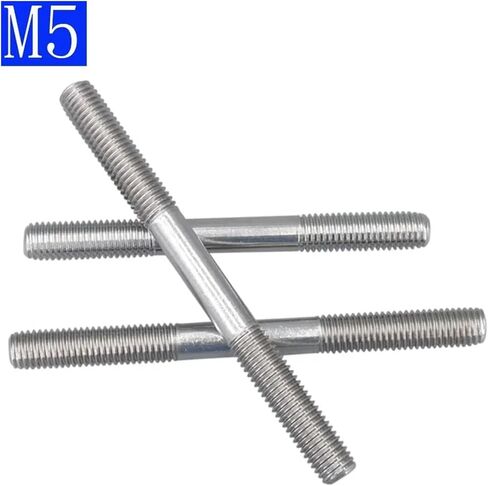 M5 x 0.8 مزدوج القضيب الملولد 20mm - 250mm | 304 مسامير مسمار الفولاذ المقاوم للصدأ للاستخدام الصناعي و DIY (M5x45mm 10pcs) in Saudi Arabia