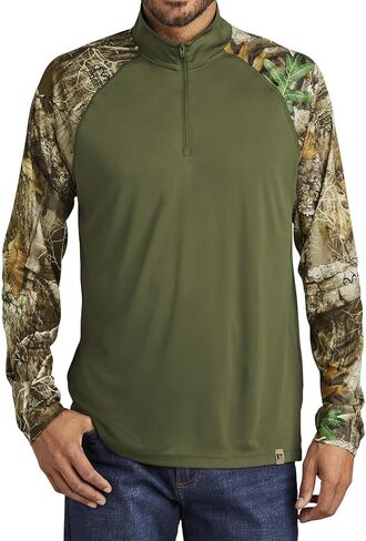 Joe's USA Mens Mensure Wicking Camo Colorblock 1/4 zip Stacks Sister XS-4XL in Saudi Arabia