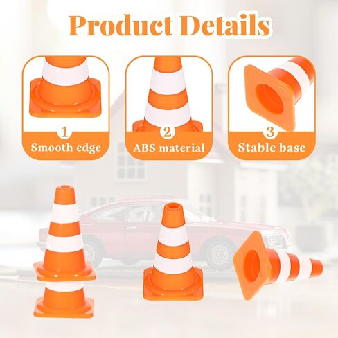 50Pcs Mini Traffic Cones, 1" Plastic Miniature Road Safety Cones, Mini Traffic Signs Barricades Signs Roadblock Toys for Street Sign Micro Landscape Sand Table in Saudi Arabia
