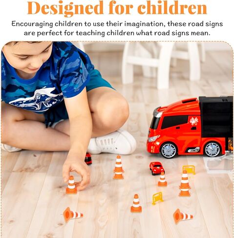 50Pcs Mini Traffic Cones, 1" Plastic Miniature Road Safety Cones, Mini Traffic Signs Barricades Signs Roadblock Toys for Street Sign Micro Landscape Sand Table in Saudi Arabia