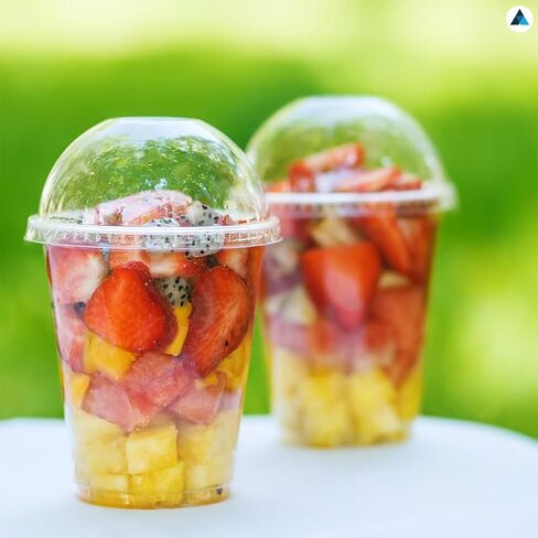 Strong Smoothie Cups with Dome Lids 16oz 100pcs for Smoothies, Milkshakes & Thick Drinks Recyclable and Reusable(455ml) in Saudi Arabia
