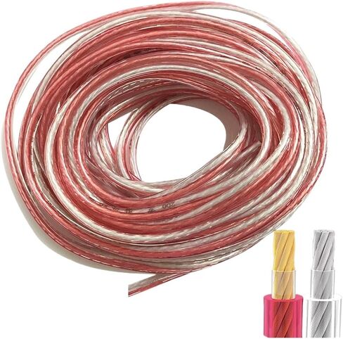 CAARLA UL (PVC) Wire and Cable UV z01 Transparent Plastic 100-600core PVC Electrical Wire Audio Cable Connector Fever Speaker Sable Speaker Wire Pure Copper(with Nerve Fiber,300core) in Saudi Arabia
