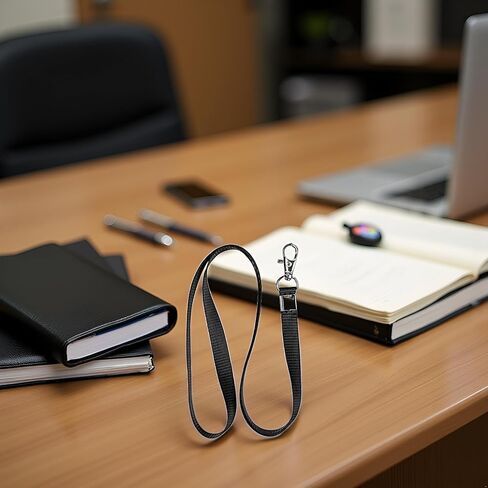 Black Card Lanyard Lanyards Adjustable Lanyards for Neck with Swivel Hook for Office School Identity Card Pass Badge Man Woman Student Black Deft Processed, Identification Badges and Supplies in Saudi Arabia