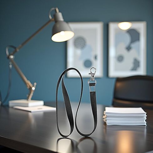Black Card Lanyard Lanyards Adjustable Lanyards for Neck with Swivel Hook for Office School Identity Card Pass Badge Man Woman Student Black Deft Processed, Identification Badges and Supplies in Saudi Arabia