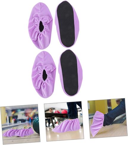 Bowling Shoe Covers for Women 2 Pairs Ultra-Flexible Easy-on Indoor Sports Shoe Protectors Non-Slip Bottom in Saudi Arabia