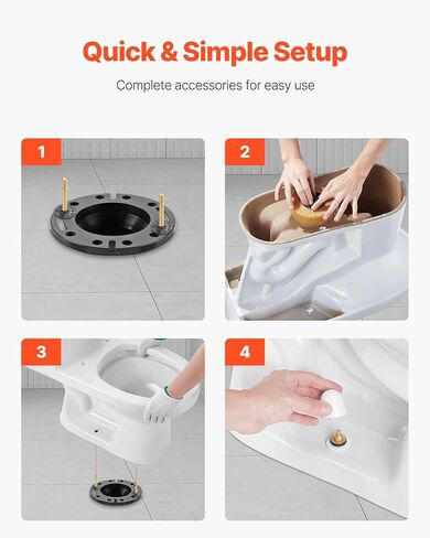VEVOR Toilet Wax Ring Kit, 1.6-Inch Extra Thick Wax Ring for Toilet Bowls with Rust-Resistant Brass Bolts, Caps and Washers, Fits 3-Inch or 4-Inch Drain Pipes, Superior Sealing Performance in Saudi Arabia