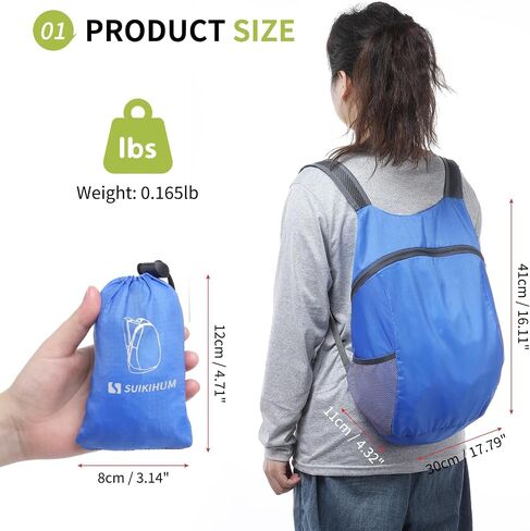 20L Ultra Heaking-Daypack Lightweight Travel Packpack يمكن تعبئتها للتخييم في الهواء الطلق ، أسود in Saudi Arabia
