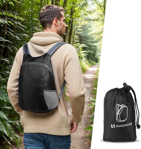 20L Ultra Heaking-Daypack Lightweight Travel Packpack يمكن تعبئتها للتخييم في الهواء الطلق ، أسود in Kuwait